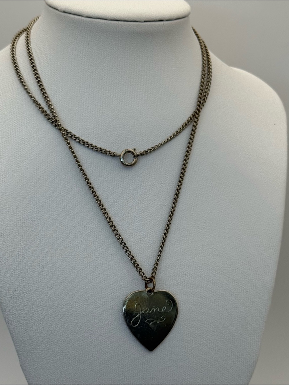 Heart Pendant “Jane” Necklace in Antique Silver